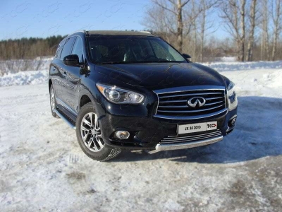 Защита передняя овальная короткая 75-42 мм ТСС для Infiniti JX35/QX60 2012-2016