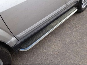 Пороги с площадкой нержавеющий лист 42 мм для Great Wall Hover H3 New № GRWALH314-06