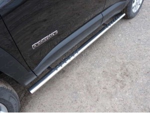 Пороги труба овальная с проступью 75х42 мм для Jeep Renegade № JEEPREN4WD15-14