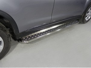 Пороги с площадкой алюминиевый лист 42 мм для Mitsubishi ASX № MITSASX17-08