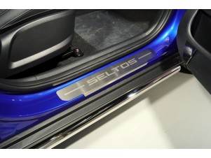Накладки на пороги лист шлифованный надпись seltos 4 шт для Kia Seltos № KIASELT20-04