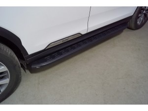 Пороги алюминиевые с пластиковой накладкой (карбон черные) 1820 мм для GAC GS8 2019-2021 GACGS821-18BL
