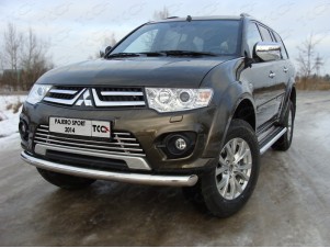 Защита переднего бампера 76 мм для Mitsubishi Pajero Sport № MITPASPOR14-02