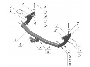 ТСУ Фаркоп Avtos на Great Wall Hover № GW 03